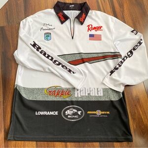 Ranger Boats Bass Fishing Tournament Sun Shirt Long Sleeve Zipper Collar 2X